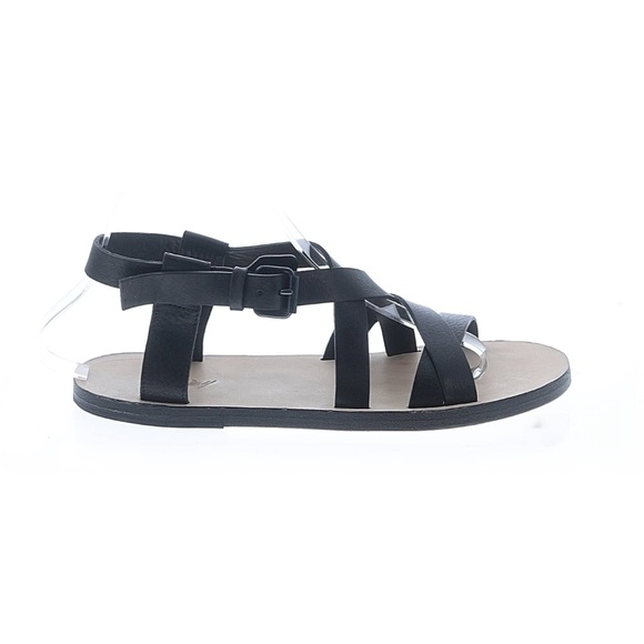Marsell Shoes - Marsell Women’s Black Strappy Flat Sandals - Classic Comfort